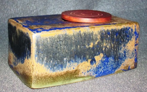 Keramik dose mit holzdeckel - keramik,