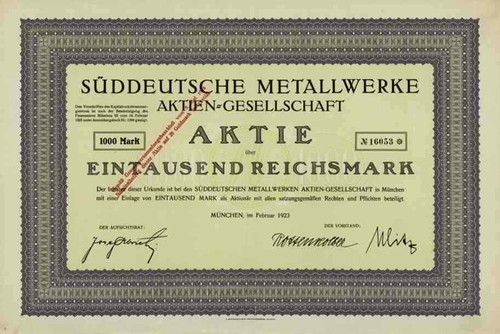 Süddeutsche metallwerke 1923 - süddeutsche,
